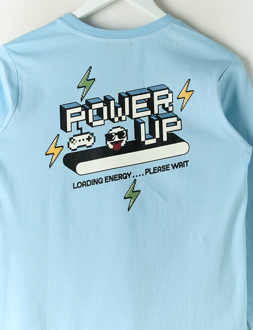 Sleep Squad Pixel Gamer Knit & Flannel PJ Set, Blue, 8-16 product photo View 04 L