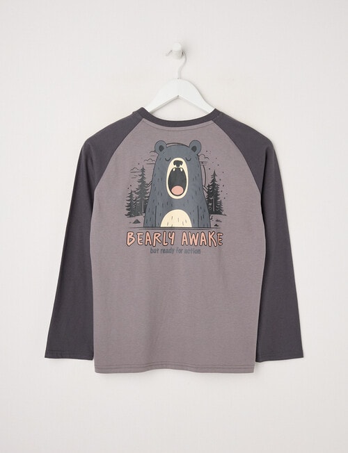 Sleep Squad Camouflage Knit Flannel PJ Set, Grey, 8-16 product photo View 02 L