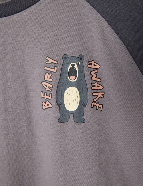 Sleep Squad Camouflage Knit Flannel PJ Set, Grey, 8-16 product photo View 03 L