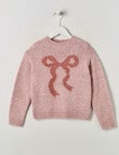 Mac & Ellie Bow Jumper, Pink Marle product photo
