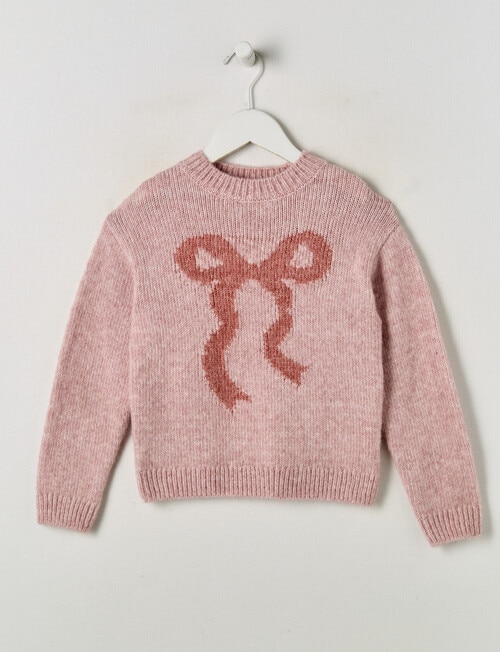 Mac & Ellie Bow Jumper, Pink Marle product photo