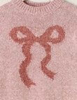 Mac & Ellie Bow Jumper, Pink Marle product photo View 02 S