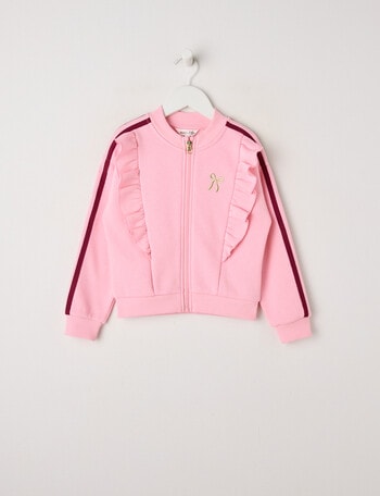 Mac & Ellie Zip Front Frill Sweatshirt, Blush product photo
