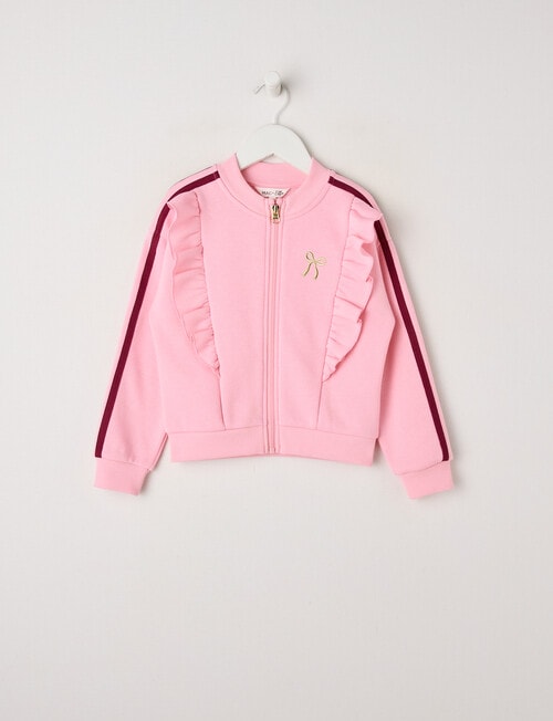 Mac & Ellie Zip Front Frill Sweatshirt, Blush product photo