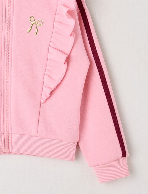 Mac & Ellie Zip Front Frill Sweatshirt, Blush product photo View 02 L