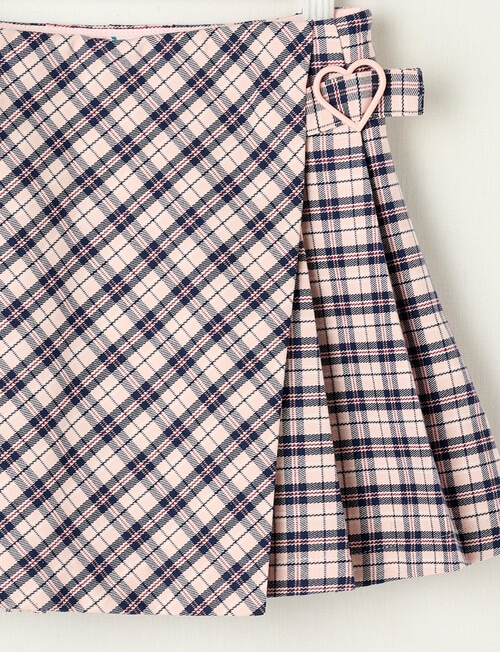Heart Check Pleat Skirt, Dusk product photo View 03 L