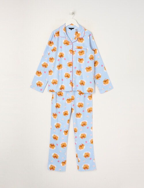 Brunch Club Flannel PJ Set, Blue, 8-16 product photo
