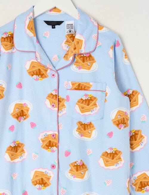 Brunch Club Flannel PJ Set, Blue, 8-16 product photo View 02 L