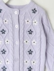 Teeny Weeny Hearts & Bows Flower Cardigan,Lilac product photo View 02 S