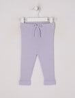 Teeny Weeny Heart & Bow Knit Legging, Lilac product photo
