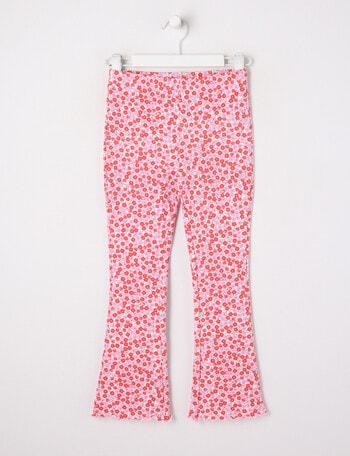 Mac & Ellie Ditsy Floral Flare Legging, Pink & Vanilla product photo