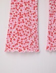 Mac & Ellie Ditsy Floral Flare Legging, Pink & Vanilla product photo View 02 S