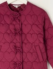 Mac & Ellie Hearts Quilted Shacket, Berry product photo View 02 S