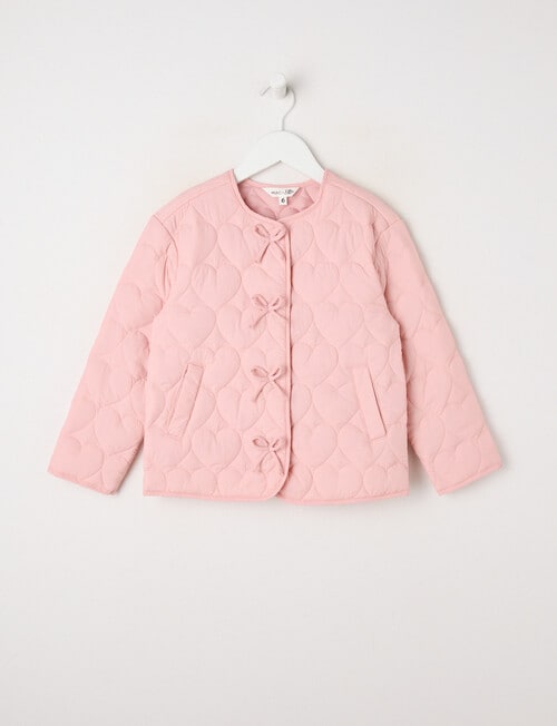 Mac & Ellie Hearts Quilted Shacket, Blush product photo