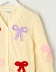 Mac & Ellie Bows Cardigan, Vanilla product photo View 02 S