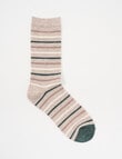 Simon De Winter Winter Warm Stripe Crew Socks, Sand Marle product photo