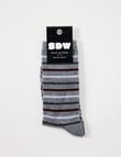 Simon De Winter Winter Warm Stripe Crew Socks, Light Grey Marle product photo View 02 S