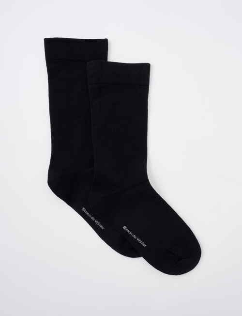 Simon De Winter Circulation Crew Socks, 2-Pack, Black product photo View 02 L