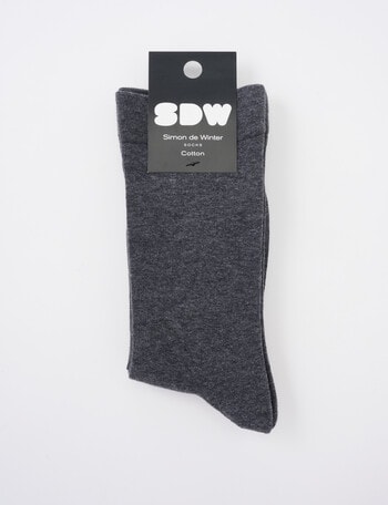 Simon De Winter Circulation Crew Socks, 2-Pack, Charcoal Marle product photo