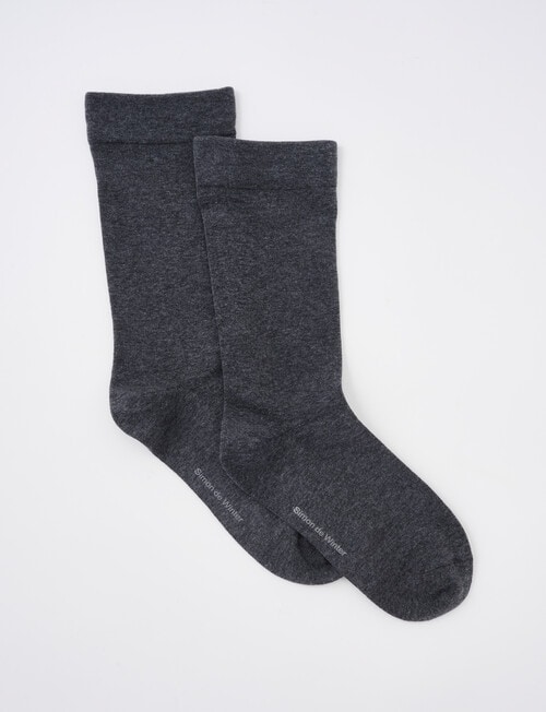 Simon De Winter Circulation Crew Socks, 2-Pack, Charcoal Marle product photo View 02 L