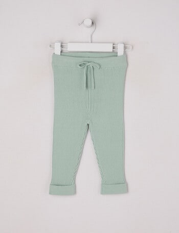 Teeny Weeny Heart & Bow Knit Legging, Green product photo