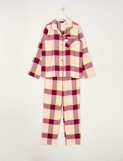Sleep Squad Check Flannel PJ Set, Red, 8-16 product photo