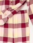 Sleep Squad Check Flannel PJ Set, Red, 8-16 product photo View 03 S
