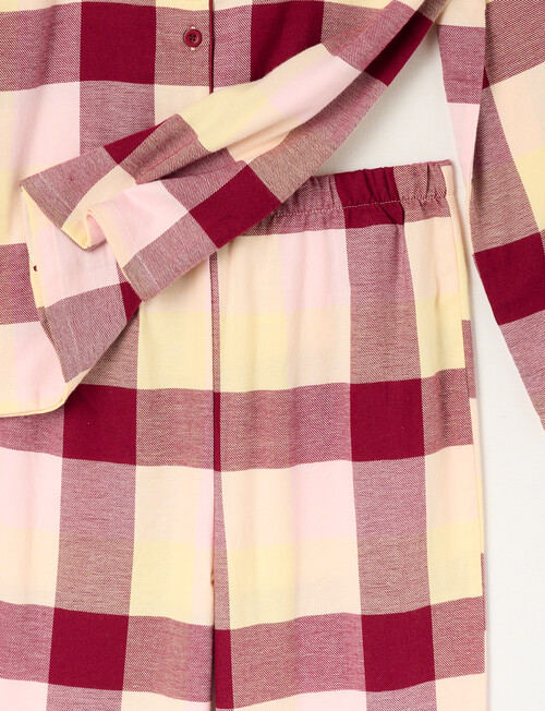 Sleep Squad Check Flannel PJ Set, Red, 8-16 product photo View 03 L
