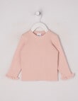 Teeny Weeny Heart & Bow Knit Top, Pink product photo