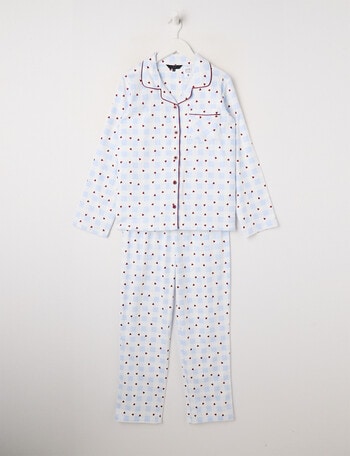 Sleep Squad Heart Gingham Flannel PJ Set, Blue, 8-16 product photo