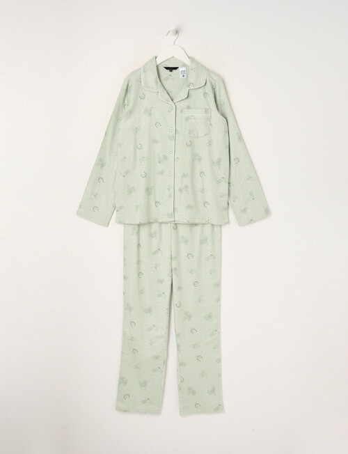 Western Flannel PJ Set, Soft Grass, 8-16 product photo