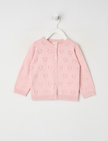 Little Bundle Forest Friends Knitted Cardigan, Pink product photo