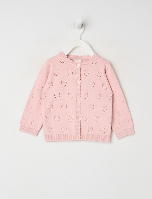 Little Bundle Forest Friends Knitted Cardigan, Pink product photo