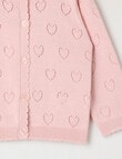 Little Bundle Forest Friends Knitted Cardigan, Pink product photo View 02 S