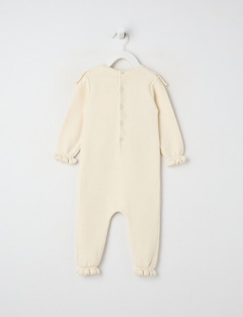 Little Bundle Forest Friends Knitted All in One, Cream product photo View 03 L