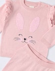 Little Bundle Forest Friends Knit Top & Pant, 2-Piece Set, Pink product photo View 02 S
