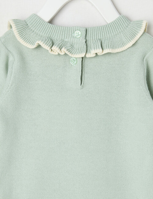 Little Bundle Forest Friends Knit Romper, Green product photo View 02 L