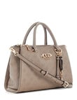 Guess Anise Triple Comp Satchel, Dark Taupe Logo product photo View 03 S