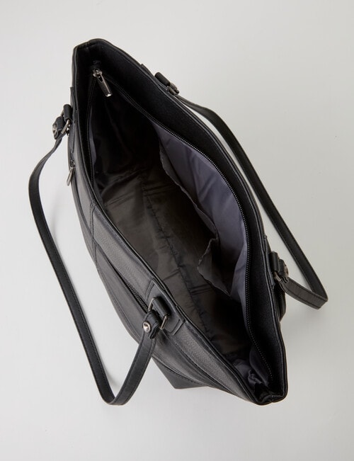 Milano Panelled Shopper Bag, Black product photo View 05 L