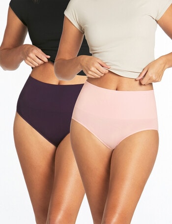 Ambra Seamless Smoothies Full Brief, 2-Pack, Indigo & Pink Pearl product photo