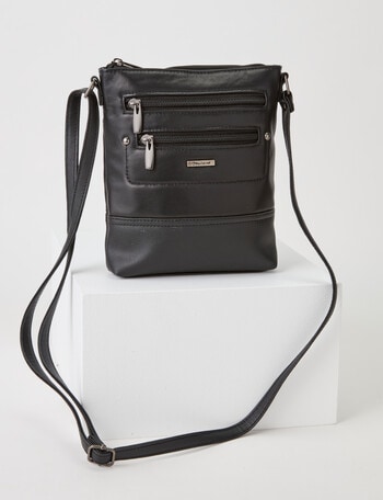 Milano Multi-Zip Small Crossbody Bag, Black product photo