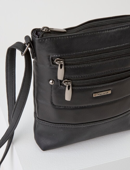 Milano Multi-Zip Small Crossbody Bag, Black product photo View 04 L
