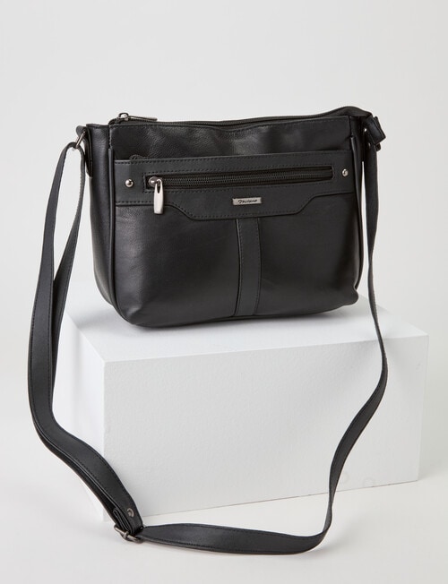 Milano Shoulder Front Zip Pockets Bag, Black product photo