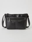 Milano Shoulder Front Zip Pockets Bag, Black product photo View 02 S
