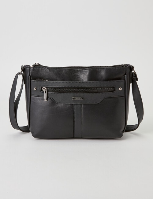 Milano Shoulder Front Zip Pockets Bag, Black product photo View 02 L