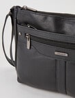 Milano Shoulder Front Zip Pockets Bag, Black product photo View 04 S