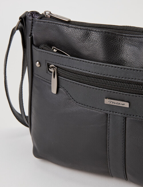 Milano Shoulder Front Zip Pockets Bag, Black product photo View 04 L