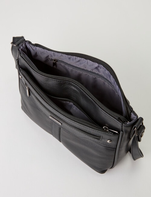 Milano Shoulder Front Zip Pockets Bag, Black product photo View 06 L