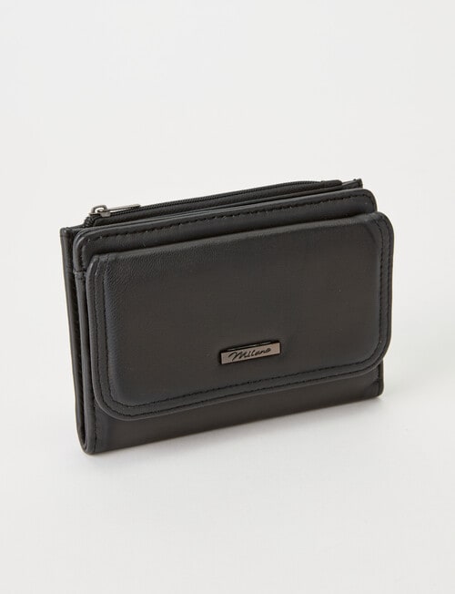 Milano Medium Flap Wallet, Black product photo