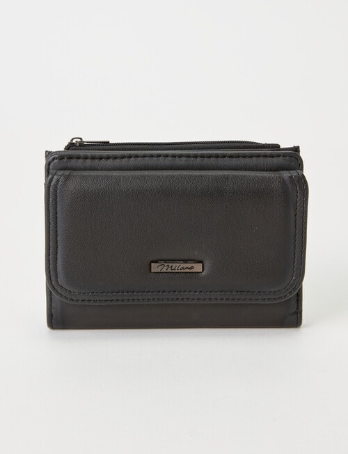 Milano Medium Flap Wallet, Black product photo View 02 L